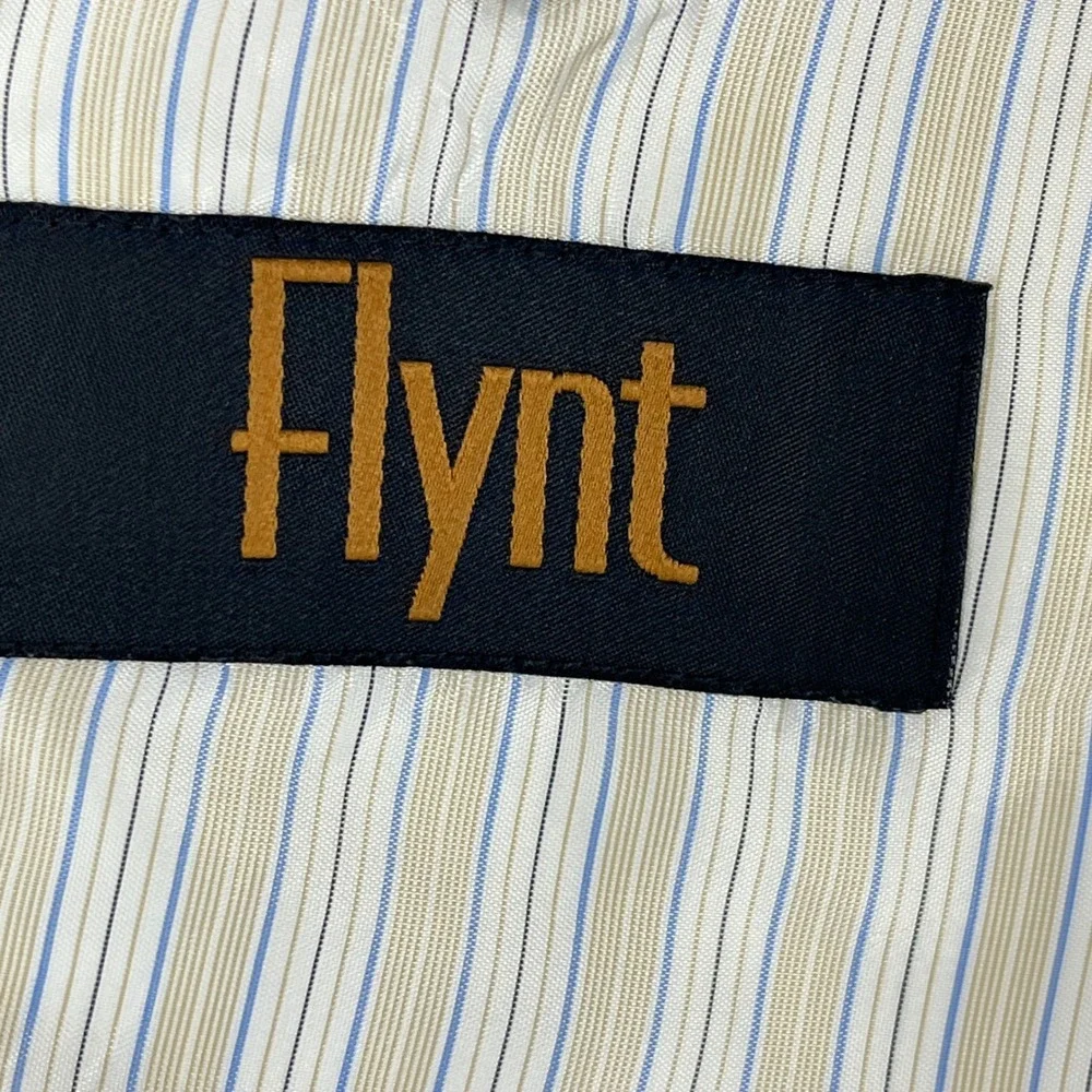 Flynt Sparrow‎ 44R Linen Blazer Gray Plaid Ticket Pocket Summer Sport Coat